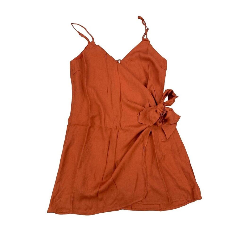 Honey Belle - Side Tie Sleeveless Mini Dress in Rust